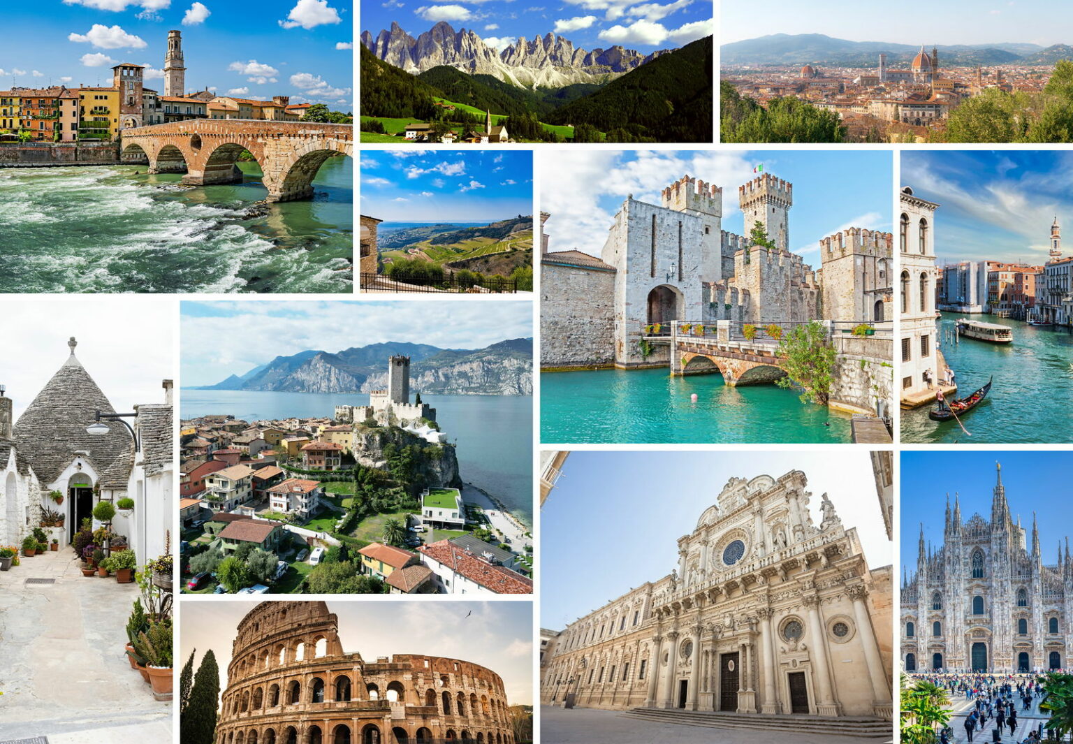 I territori in cui opera Fortunato Real Estate: Verona, Lago di Garda, Puglia e le principali città italiane